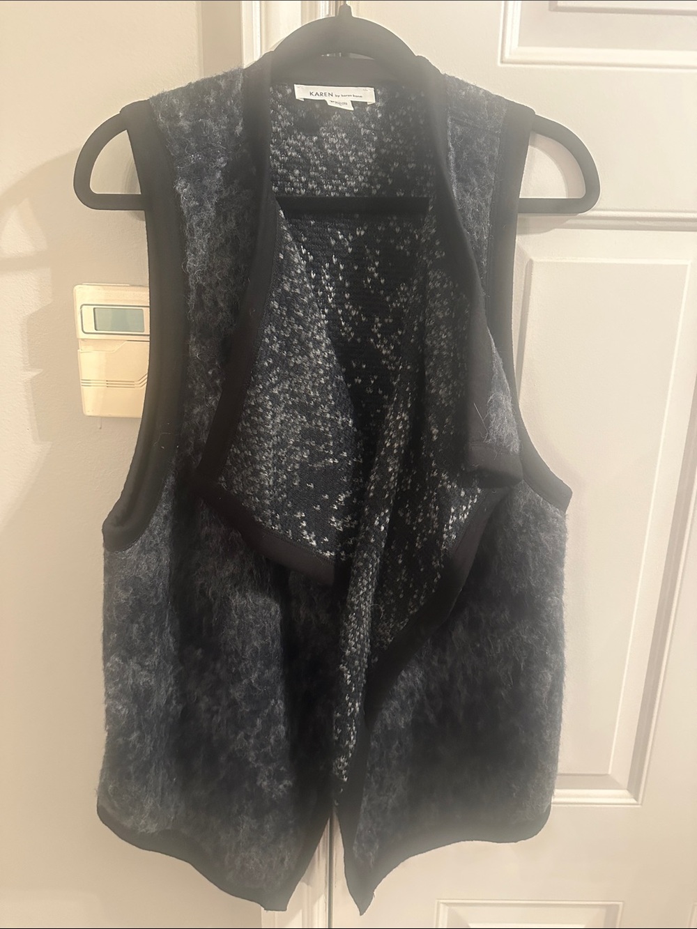 Karen Kane Charcoal Faux Fur Open-Front Vest